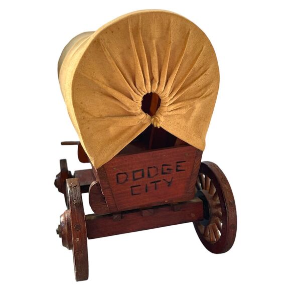 Conestoga Dodge City Covered Wagon Wooden Handmade Pioneer Model Western Decor - Picture 4 of 13